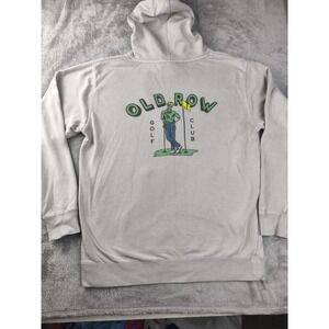Old Row Golf Club Hoodie Mens Large Beige Graphic Pullover Sweatshirt